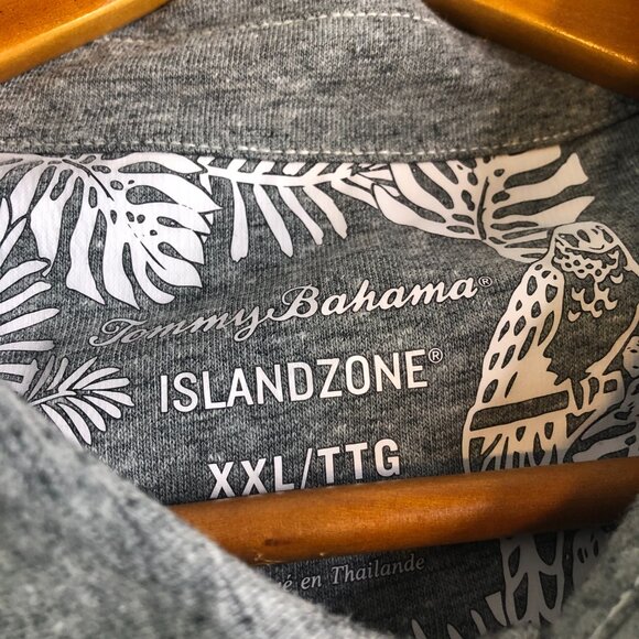 Tommy Bahama Polo Shirt Mens 2XL Gray IslandZone Performance Short Sleeve Button - Picture 2 of 11
